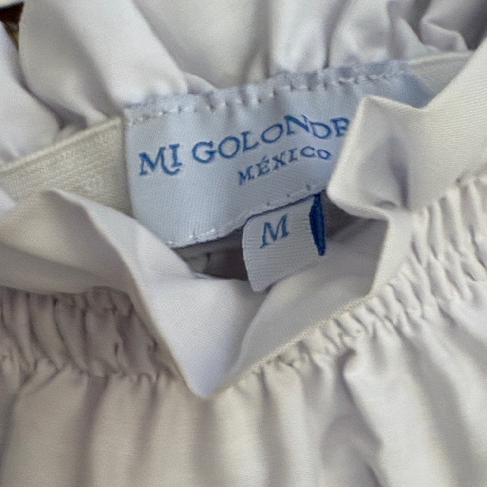 White Off-Shoulder Mi Golondrina top - Picture 3 of 4